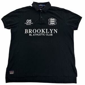 Polo Ralph Lauren Black Men's XL Custom Fit Brooklyn RL Athletic Club #5 Shirt